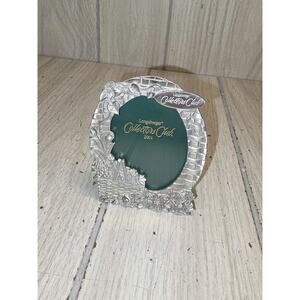 Vtg Longaberger Collectors Club 2001 Pewter Floral Basket Picture Frame New